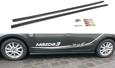 Лістви (накладки) під пороги Mazda 3 BN Mk3 рестайл фото