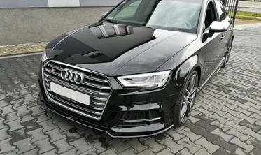 Накладка під передній бампер Audi S3/A3 S-line 8V FL Sedan вер.2 фото