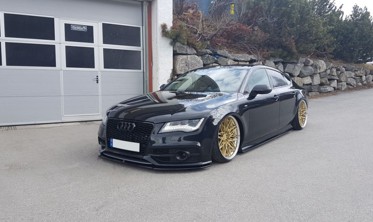 Передний тюнинговый диффузор Audi S7 / A7 S-line C7 вер.1 фото