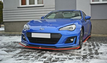 Диффузор переднего бампера с красной полосой Subaru BRZ Facelift верс.5 фото