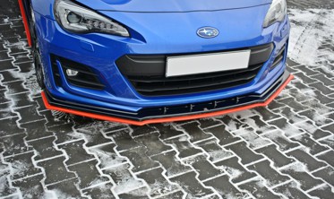 Дифузор переднього бампера з червоною смугою Subaru BRZ рестайл верс.4 фото