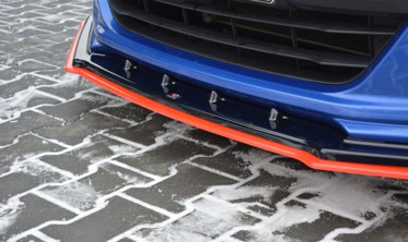 Дифузор переднього бампера з червоною смугою Subaru BRZ рестайл верс.4 фото