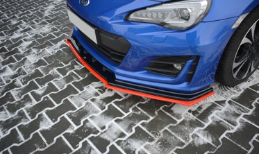 Дифузор переднього бампера з червоною смугою Subaru BRZ рестайл верс.4 фото