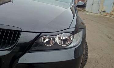 реснички (накладки на фары) BMW 3 E90 / E91 (стекловолокно) фото