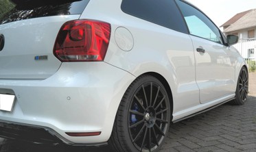 Диффузоры тюнинговые под пороги Volkswagen Polo MK5 R WRC фото