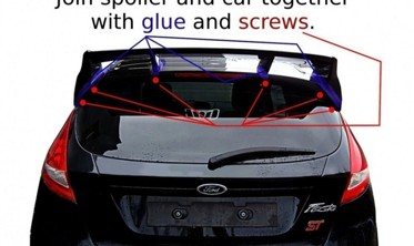 Спойлер заднего стекла Ford Fiesta MK7 / MK7 FL стиль RS  фото