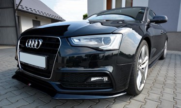 Тюнинговый диффузор переднего бампера Audi S5 / A5 S-line 8T рестайл вер. 1 фото