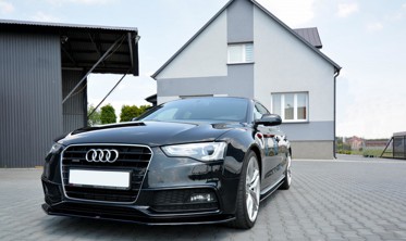 Тюнинговый диффузор переднего бампера Audi S5 / A5 S-line 8T рестайл вер. 1 фото