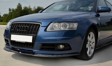 Тюнинговый диффузор переднего бампера Audi A6 С6 S-line дорестайл фото