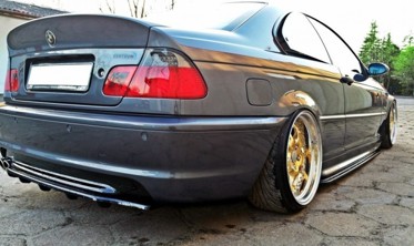 Накладка заднего бампера BMW 3 E46 Coupe M-pack с вертикальными ребрами фото