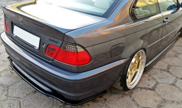 Накладка заднего бампера BMW 3 E46 Coupe M-pack с вертикальными ребрами фото
