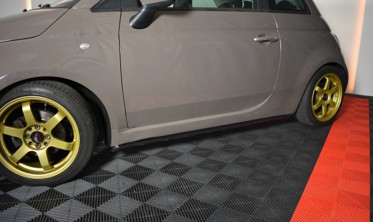 Боковые листвы на пороги Fiat 500 Hatchback дорестайл фото