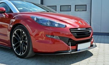 Racing диффузор переднего бампера Peugeot RCZ рестайл со стойками крепежа фото