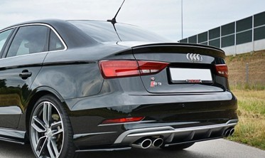 Спойлер (липспойлер) багажника Audi A3 8V Sedan черный фото