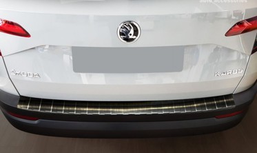 захисна накладка із загином на край бампера Skoda Karoq чорна фото