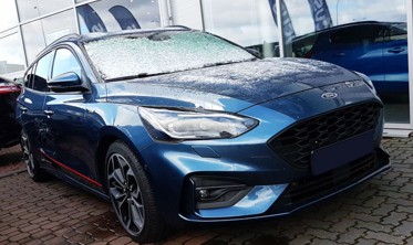 защитная накладка на бампер с загибом и ребрами Ford Focus IV Kombi  фото