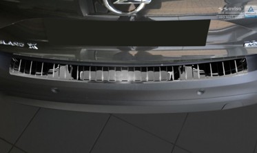 защитная накладка на бампер с загибом Opel Crossland X черная полированная фото