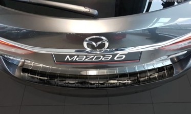 захисна накладка на бампер із загином Mazda 6 Kombi Stal чорна фото
