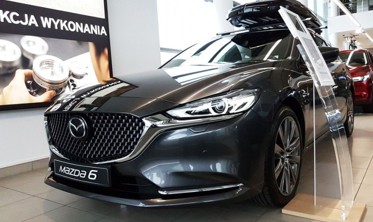 захисна накладка на бампер із загином Mazda 6 Kombi Stal чорна фото