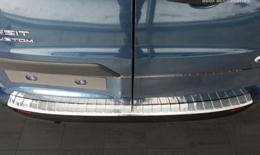 захисна накладка на бампер із загином Ford Tourneo Custom (сталь) фото