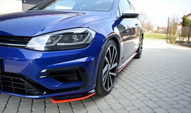 Боковые диффузоры переднего бампера Volkswagen Golf VII R / R-Line рест. фото