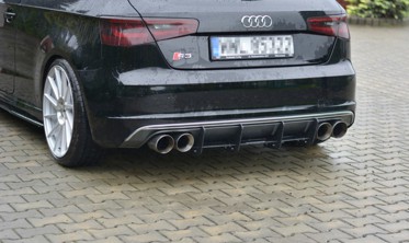 Центральный диффузор заднего бампера Audi S3 / A3 S-line 8V фото