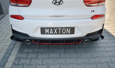 Центральний та бічні дифузори заднього бампера Hyundai I30 Mk3 N фото