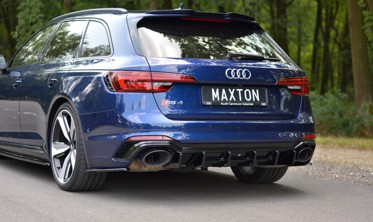 Центральный диффузор заднего бампера Audi RS4 B9 Avant фото