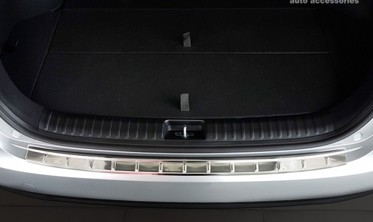 захисна накладка на бампер з ребрами Kia Cee&d III SW (Сталь) фото