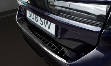 защитная накладка на бампер с загибом Peugeot 508 2 Kombi черная сталь фото