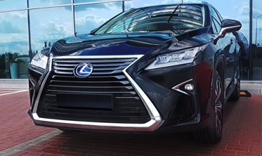 Защитная накладка на бортик заднего бампера Lexus RX (Stal) фото