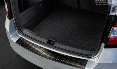захисна накладка на бампер із загином Skoda Fabia 3 Kombi чорна сталь фото