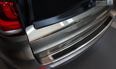 захисна накладка на бампер BMW X5 F15 (Carbon+Stal) фото