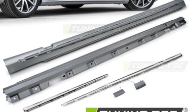 Боковые пороги Mercedes S-klasa W222 AMG S63 (С ХРОМ НАКЛАДКАМИ) фото