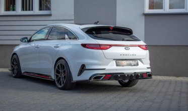 Центральный диффузор заднего бампера Kia ProCeed GT Mk 3 с ребрами фото