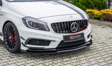 Тюнинговый диффузор переднего бампера Mercedes A45 AMG W176 фото