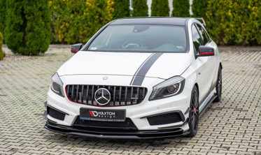 Тюнинговый диффузор переднего бампера Mercedes A45 AMG W176 фото