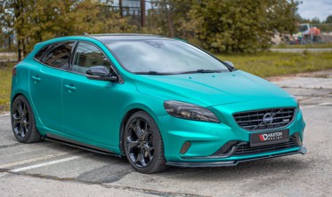 Дифузор тюнінговий на передній бампер Volvo V40 для версії R-design фото