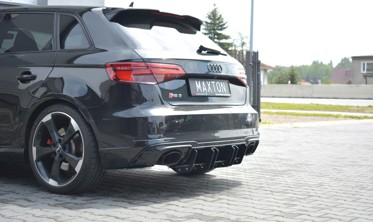 Комплект накладок на задний бампер Audi RS3 8V Fl Sportback вер.2 фото