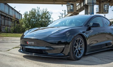 Накладка (диффузор) переднего бампера Tesla Model 3 версия 1 фото