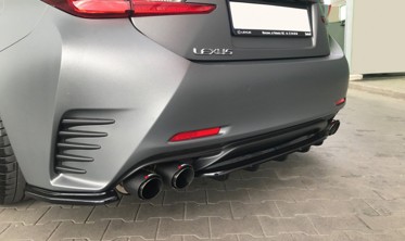 Центральный диффузор заднего бампера Lexus RC с вертикальными выступами фото