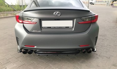 Центральный диффузор заднего бампера Lexus RC с вертикальными выступами фото