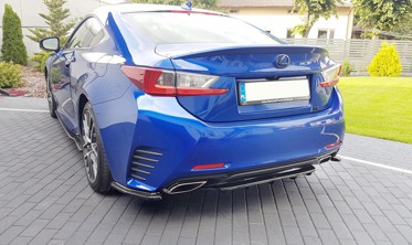 Центральный диффузор заднего бампера Lexus RC с вертикальными выступами фото