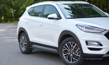 Диффузоры тюнинговые на пороги Hyundai Tucson Mk3 рестайл фото
