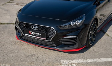 Боковые диффузоры переднего бампера в красном цвете Hyundai I30 N Mk3  фото