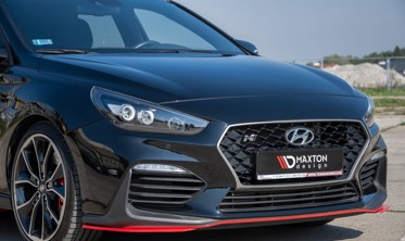Боковые диффузоры переднего бампера в красном цвете Hyundai I30 N Mk3  фото