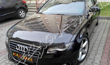 реснички (накладки на фары) AUDI A4 B8 дорестайл abs-пластик фото