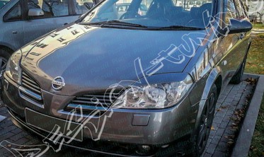 Накладки на фары (реснички) Nissan Primera P12 абс-пластик фото
