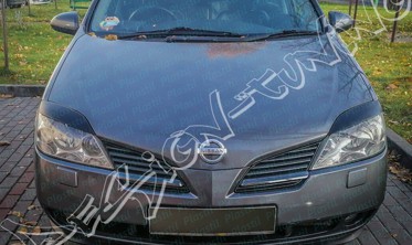 Накладки на фары (реснички) Nissan Primera P12 абс-пластик фото