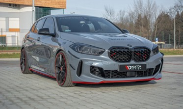 Тюнинговый диффузор под передний бампер BMW 1 F40 M-pack/ M135I RED фото